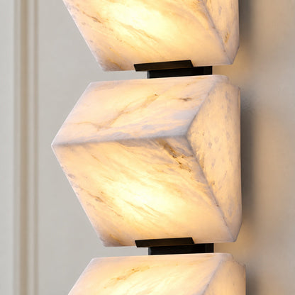 Stepped Alabaster Wall Light LED Wall Mounted Sconce