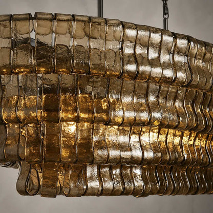 Oval Steel Chandelier Adjustable Hanging LED Light