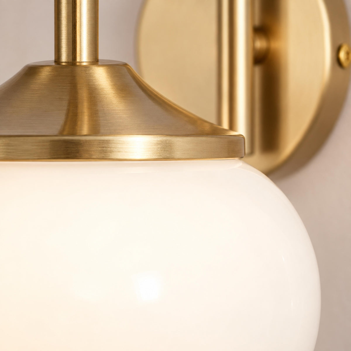 Copper Wall Light Pink Glass Shade LED Wall Sconce