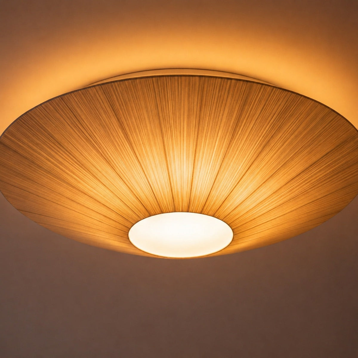 Round Metal LED Flush Mount Ceiling Light Adjustable White or Cream 3 Sizes
