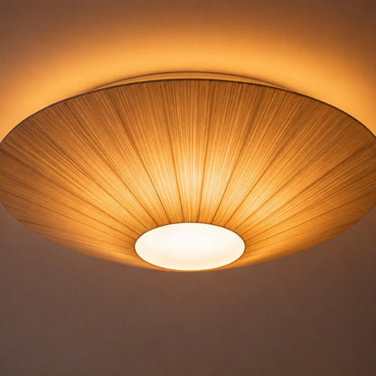 Round Metal LED Flush Mount Ceiling Light Adjustable White or Cream 3 Sizes