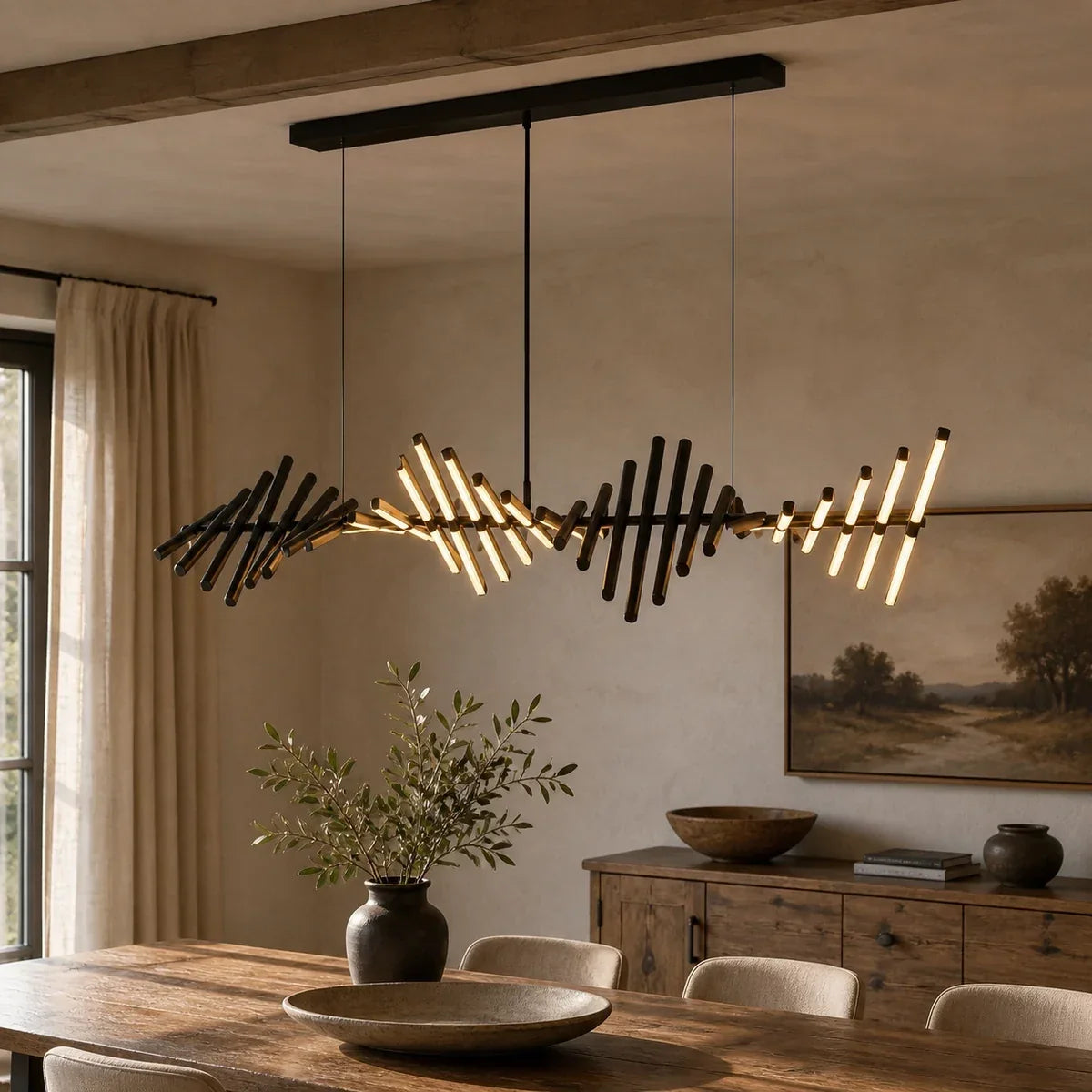 DNA Helix LED Chandelier Dimmable Modern Dining Living Statement
