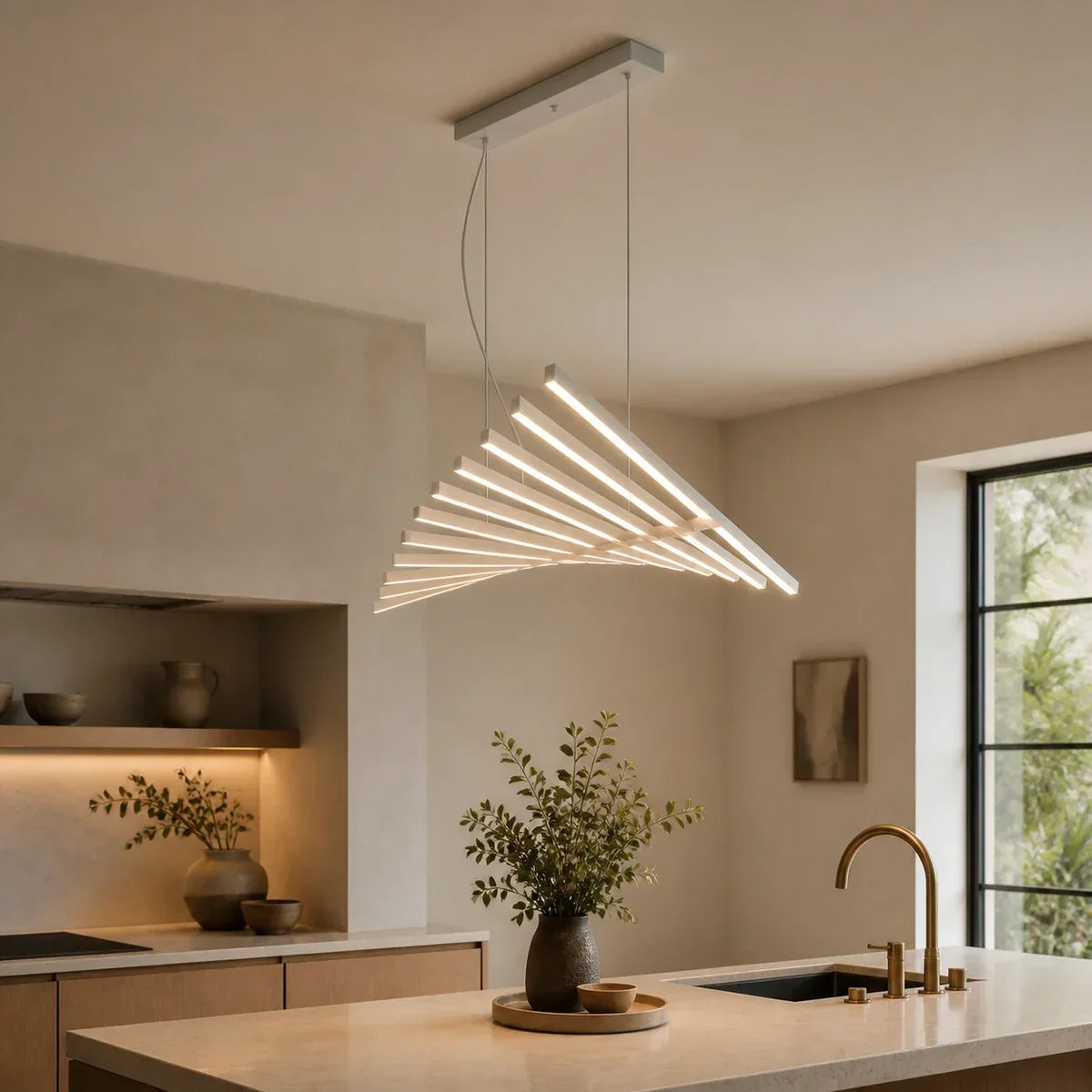 DNA Helix LED Chandelier Dimmable Modern Dining Living Statement