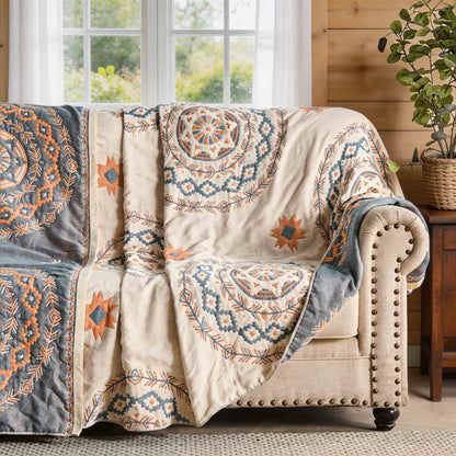 Mandala Cotton Throw Blanket Bohemian Indoor Outdoor Picnic Throw