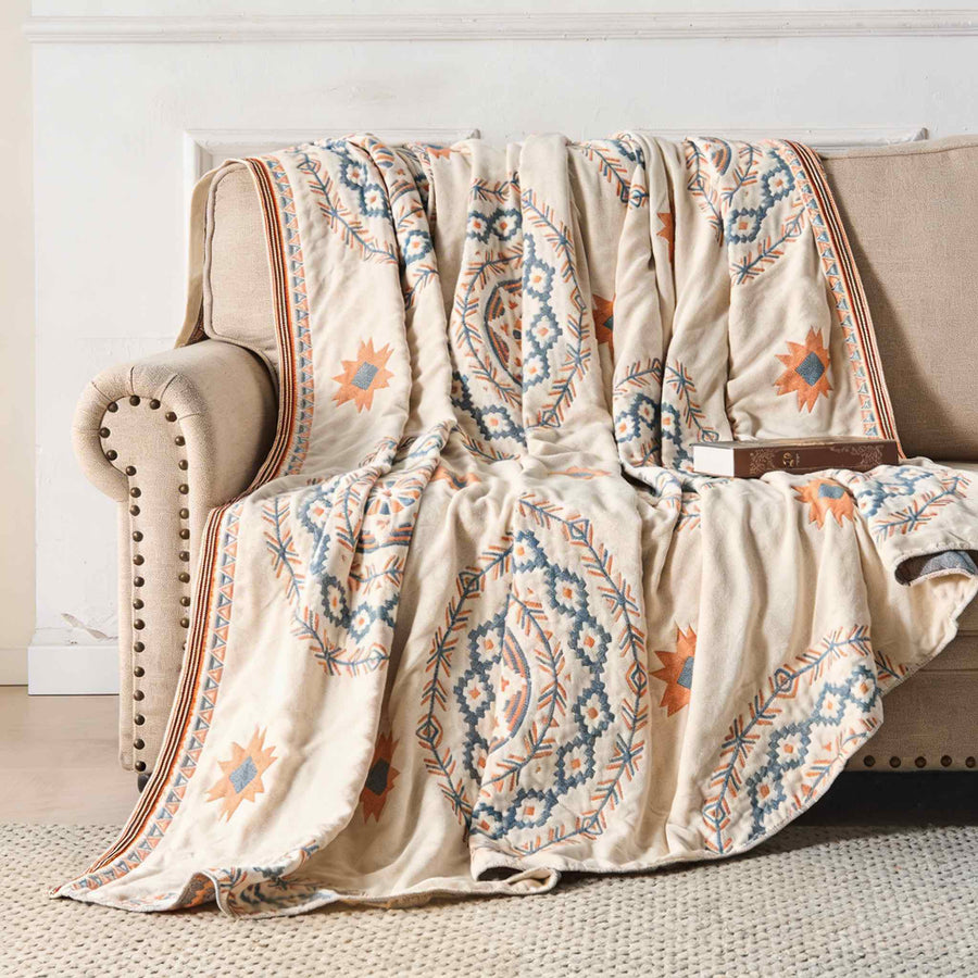 Mandala Cotton Throw Blanket Bohemian Indoor Outdoor Picnic Throw