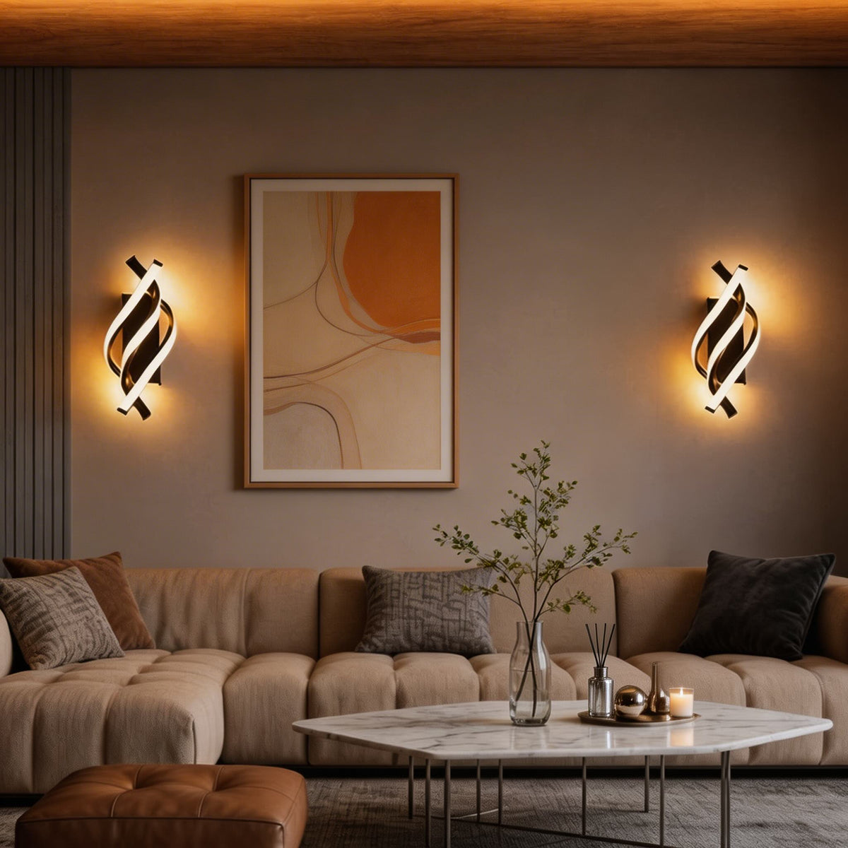 Spiral Metal Wall Sconce LED Wall Light Sculptural