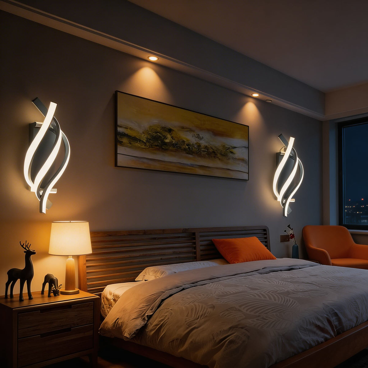 Spiral Metal Wall Sconce LED Wall Light Sculptural