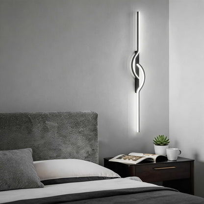 Linear Black Aluminium Wall Sconce Adjustable LED Strip
