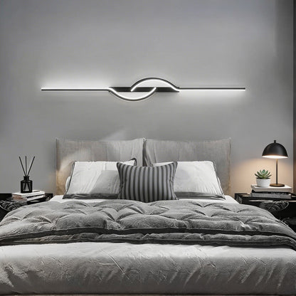 Linear Black Aluminium Wall Sconce Adjustable LED Strip