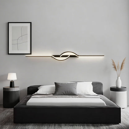 Linear Black Aluminium Wall Sconce Adjustable LED Strip