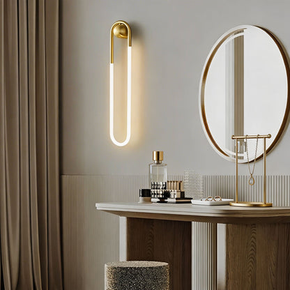 Brass Column Dimmable LED Wall Sconce