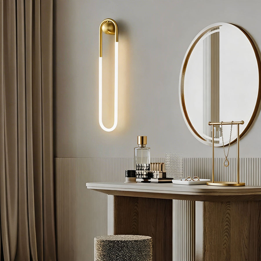Brass Column Dimmable LED Wall Sconce