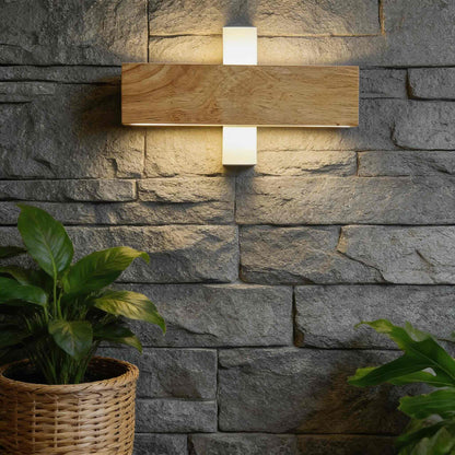 Minimalist Wood Wall Light Adjustable LED Sconce