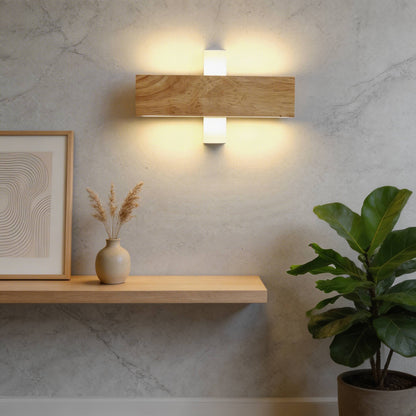Minimalist Wood Wall Light Adjustable LED Sconce
