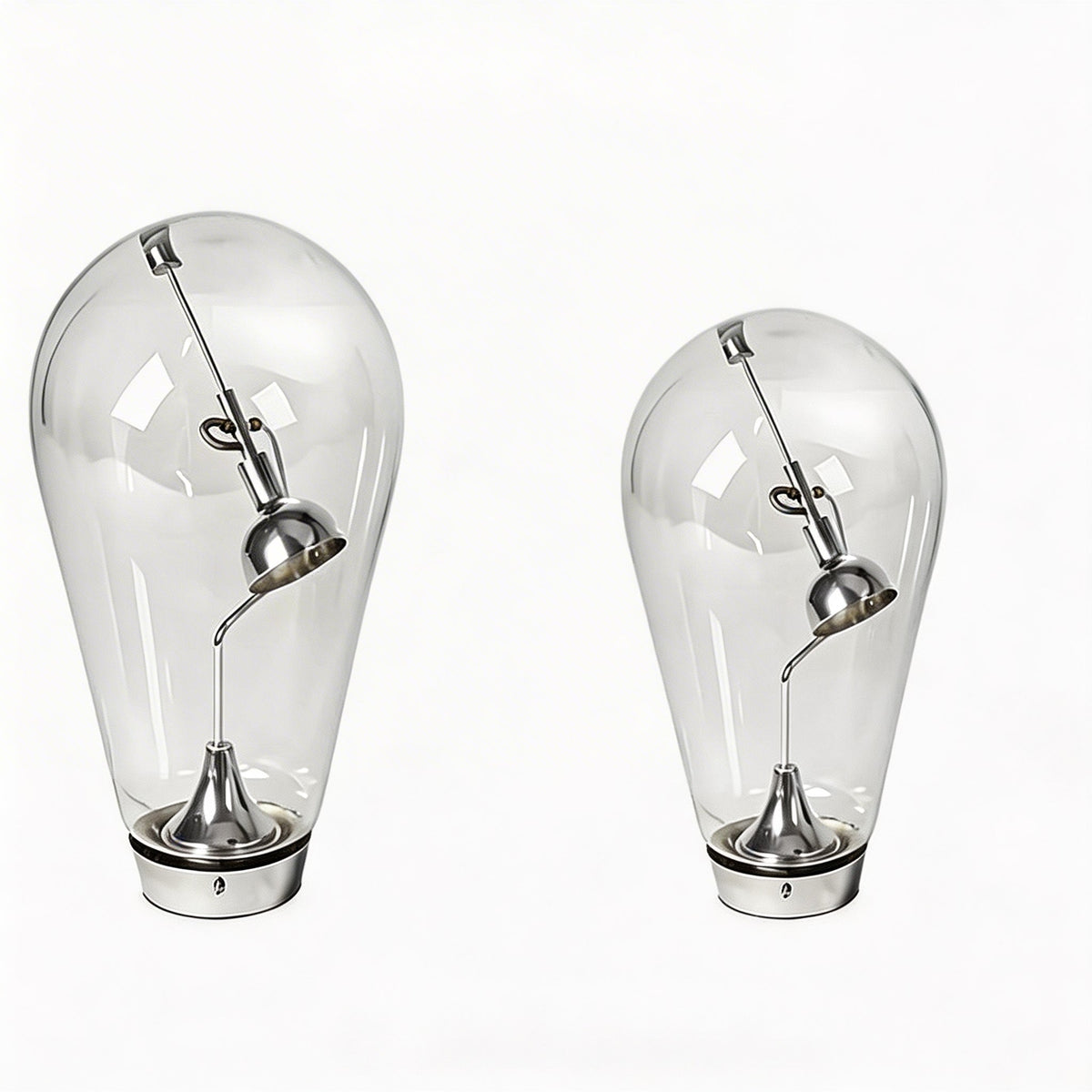 Modern Glass Desk Lamp Adjustable Brightness Touch Dimming Iron Base LED Bulb Included
