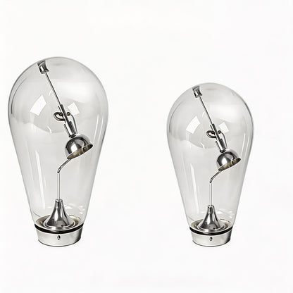 Modern Glass Desk Lamp Adjustable Brightness Touch Dimming Iron Base LED Bulb Included