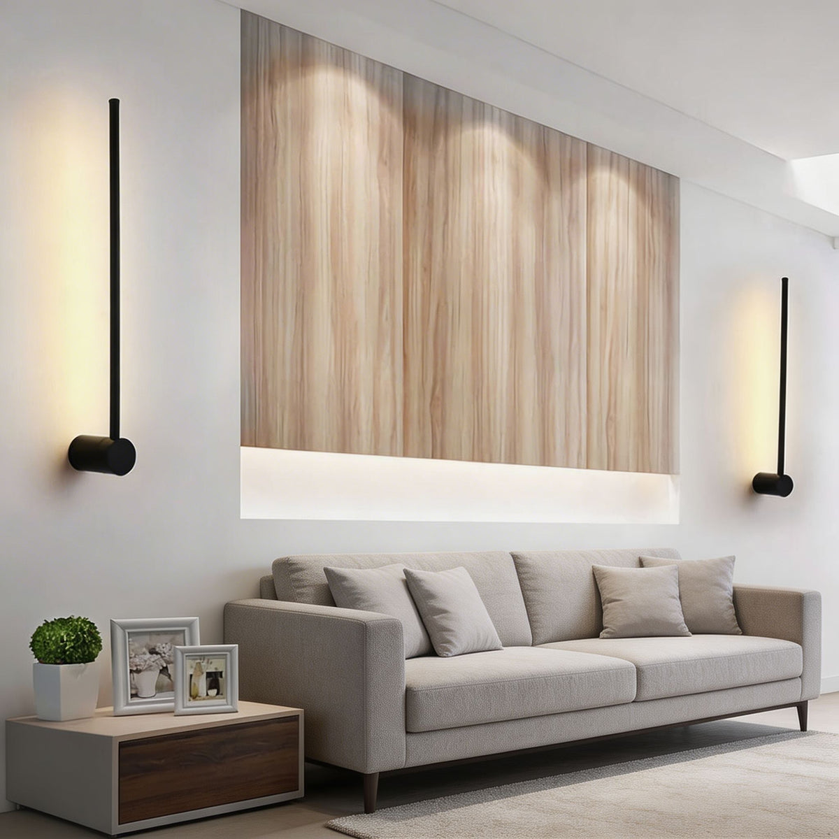 Ultra-Thin Linear Aluminium Wall Light Dimmable LED