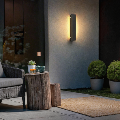 Modern Outdoor Wall Light Waterproof Stainless Steel Wall Mounted LED Fixture Adjustable Height