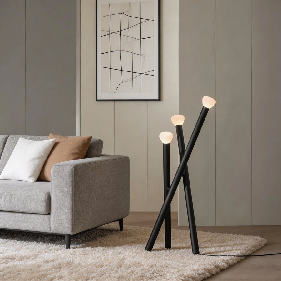 Nordic Minimalist Floor Lamp Black Adjustable LED