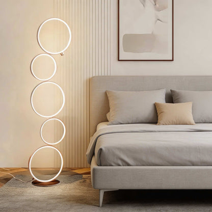 Circle Design LED Floor Lamp Iron Adjustable Ambient