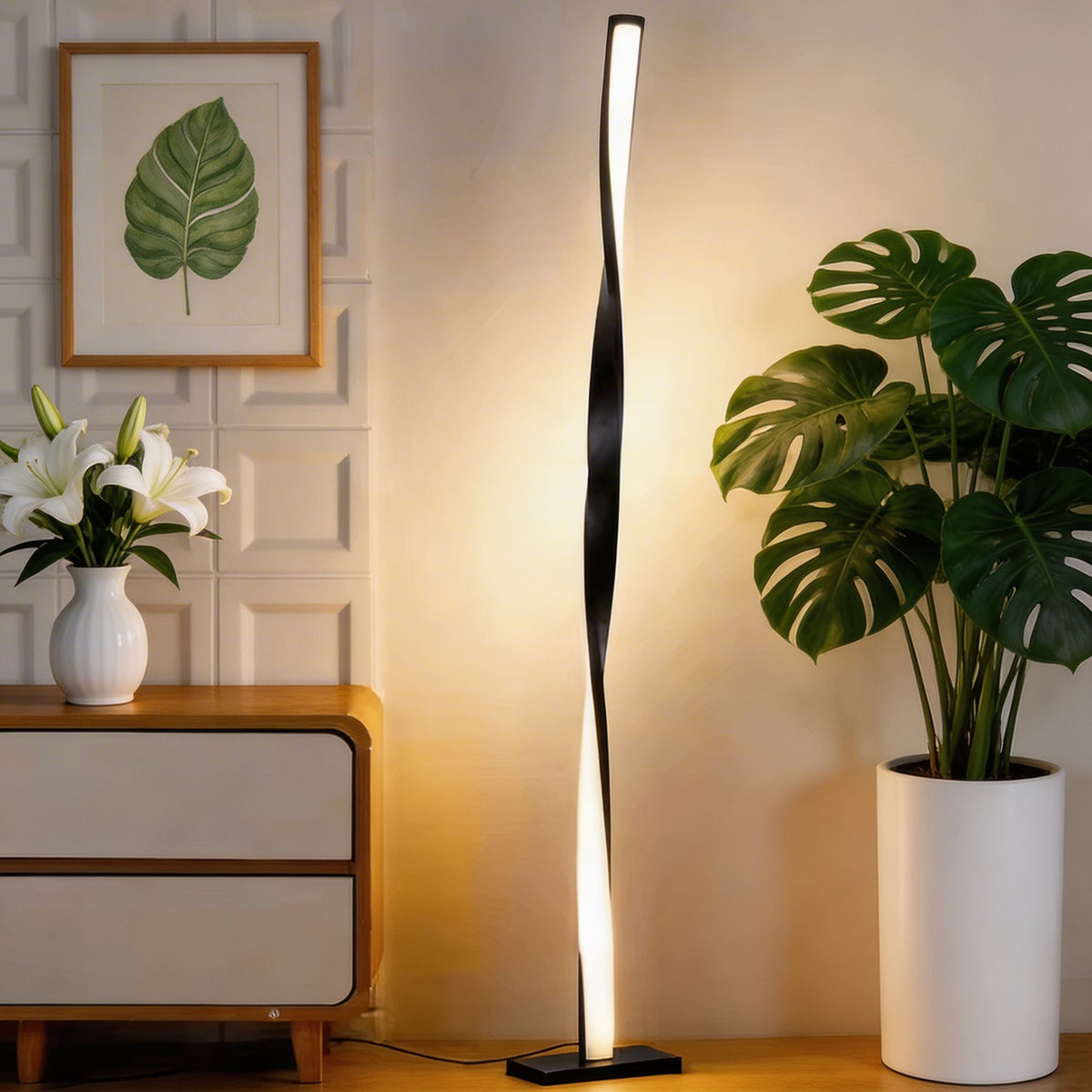 Dimmable LED Floor Lamp Adjustable Metal Standing Light