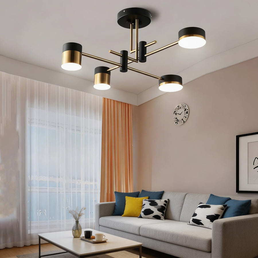 Sputnik Ceiling Light Iron Acrylic Dimmable LED 4-8 Light