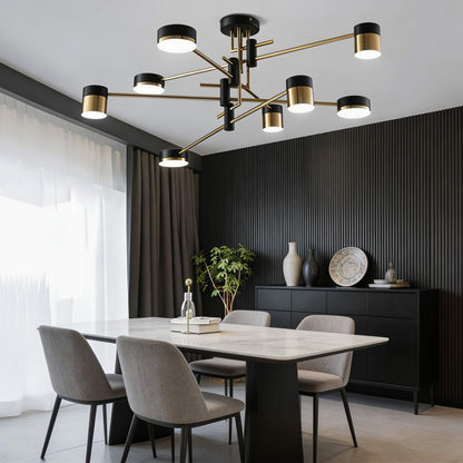 Sputnik Ceiling Light Iron Acrylic Dimmable LED 4-8 Light