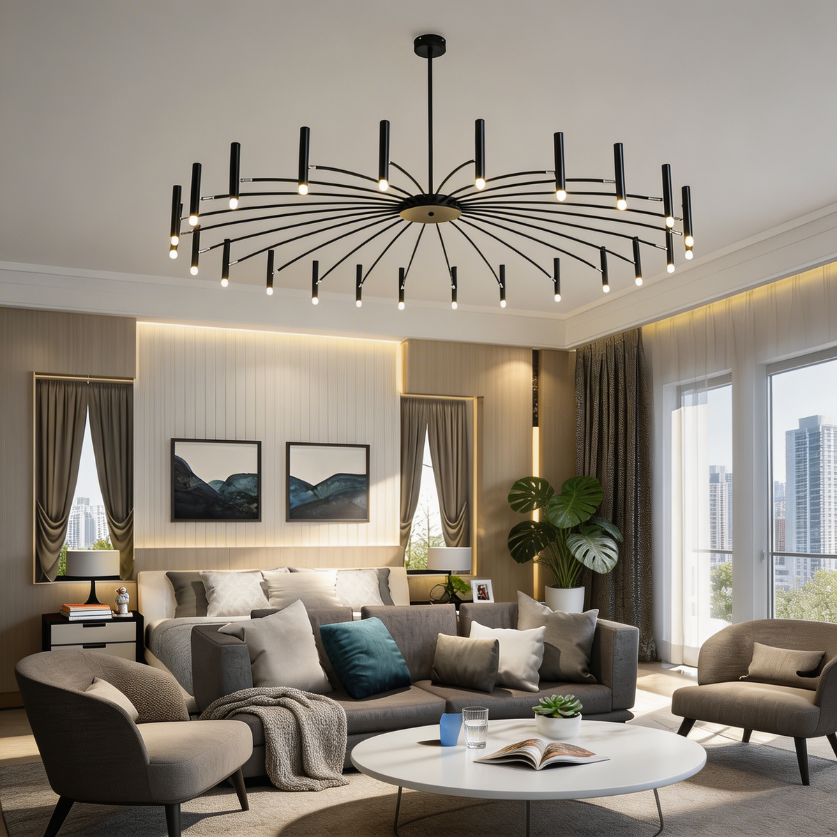 Adjustable Metal Chandelier G9 LED Hanging Light
