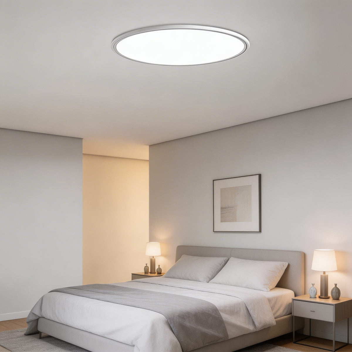 Round Ultra-Slim LED Flush Mount Ceiling Light 72W Dimmable White or Black