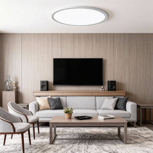 Round Ultra-Slim LED Flush Mount Ceiling Light 72W Dimmable White or Black