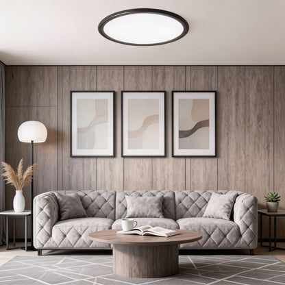 Round Ultra-Slim LED Flush Mount Ceiling Light 72W Dimmable White or Black