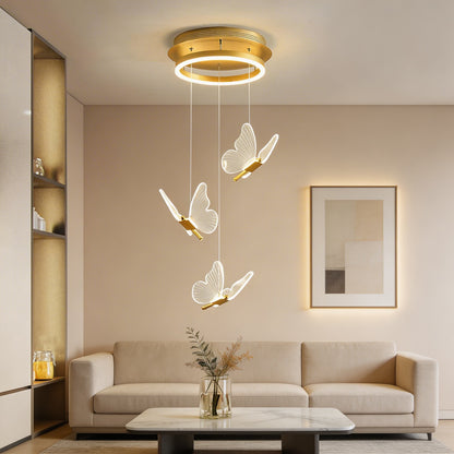 Metal & Acrylic Flush Mount Ceiling Light Adjustable LED Staircase