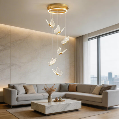 Metal & Acrylic Flush Mount Ceiling Light Adjustable LED Staircase