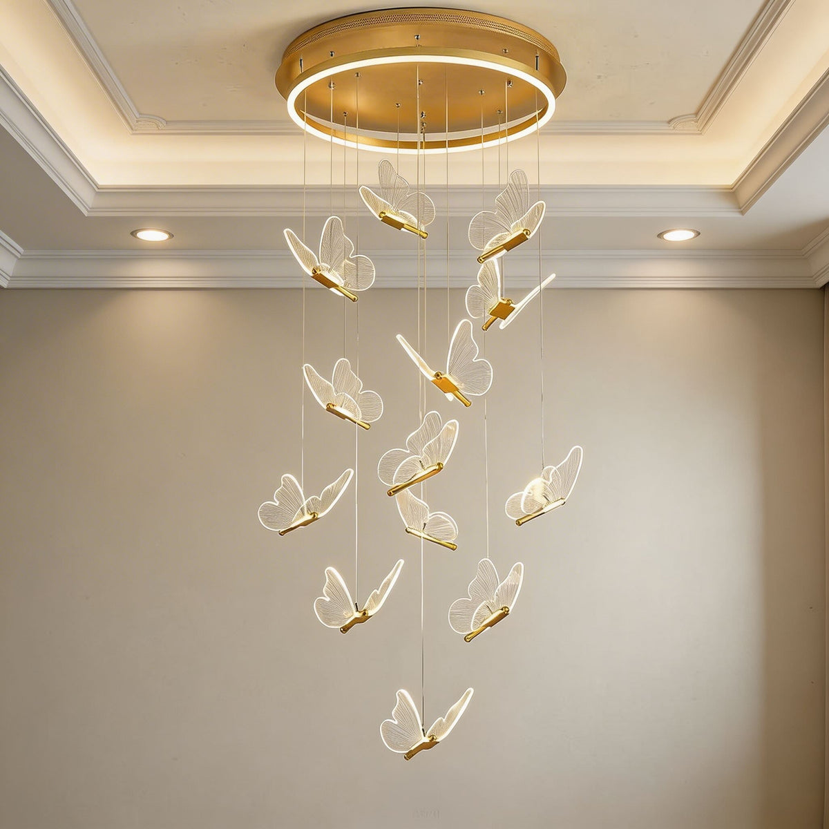 Metal & Acrylic Flush Mount Ceiling Light Adjustable LED Staircase