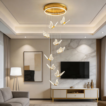 Metal & Acrylic Flush Mount Ceiling Light Adjustable LED Staircase