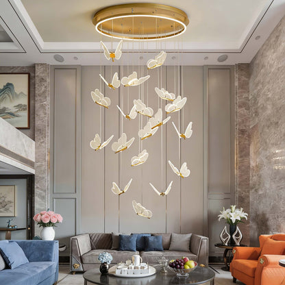 Metal & Acrylic Flush Mount Ceiling Light Adjustable LED Staircase