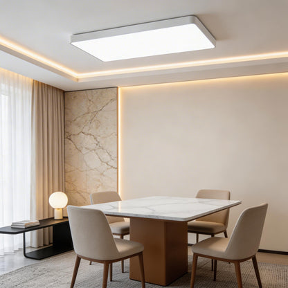 Square Sealed LED Flush Mount Ceiling Light Dimmable Remote 5 Colours