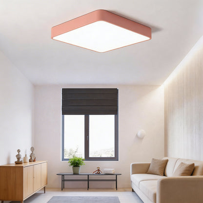 Square Sealed LED Flush Mount Ceiling Light Dimmable Remote 5 Colours