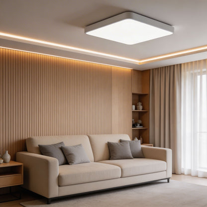 Square Sealed LED Flush Mount Ceiling Light Dimmable Remote 5 Colours