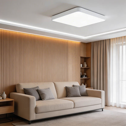 Square Sealed LED Flush Mount Ceiling Light Dimmable Remote 5 Colours