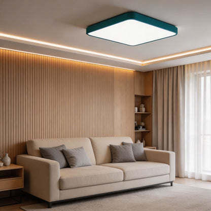 Square Sealed LED Flush Mount Ceiling Light Dimmable Remote 5 Colours
