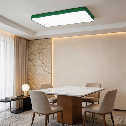 Square Sealed LED Flush Mount Ceiling Light Dimmable Remote 5 Colours