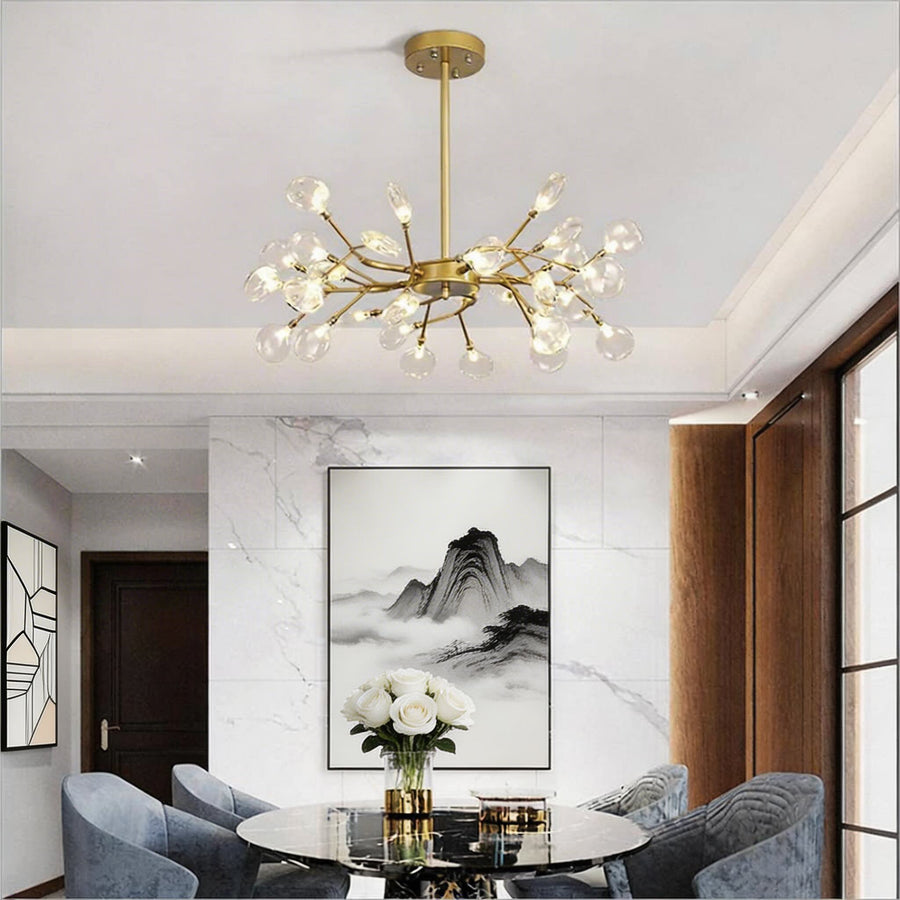 Metal Cluster Pendant Light 27-Light LED Adjustable Hanging