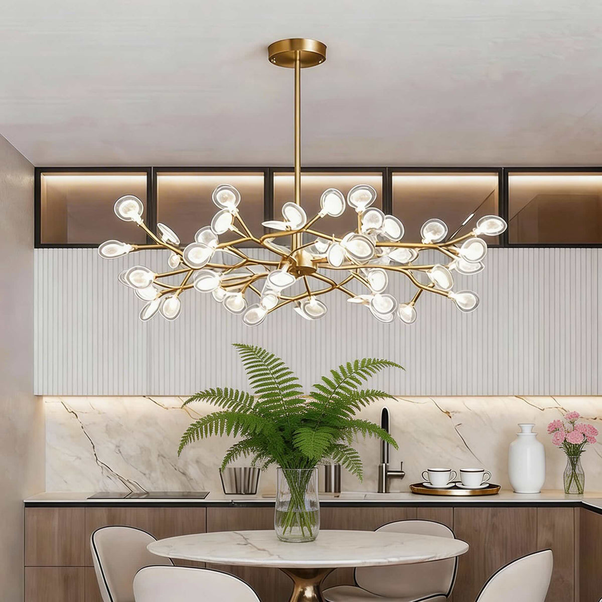 Metal Cluster Pendant Light 27-Light LED Adjustable Hanging