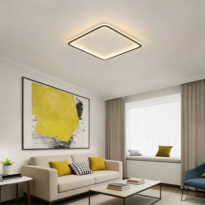 Square Edge-Lit LED Flush Mount Ceiling Light 100W Dimmable Black or White