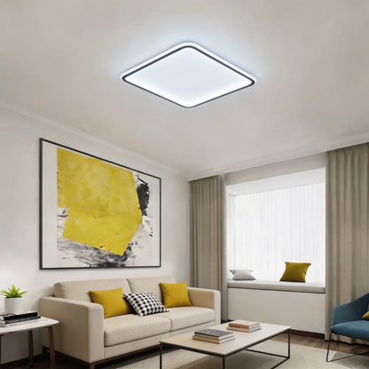 Square Edge-Lit LED Flush Mount Ceiling Light 100W Dimmable Black or White