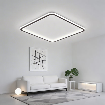 Square Edge-Lit LED Flush Mount Ceiling Light 100W Dimmable Black or White