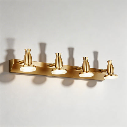 Polished Gold LED Vanity Light 3-Light & 4-Light 180° Adjustable Heads