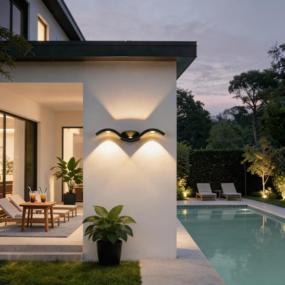 Modern Outdoor Wall Sconce Up Down Die-Cast Aluminum LED Waterproof 9W 3-Light Fixture