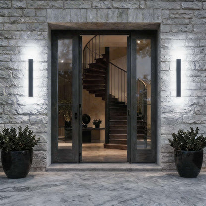 Black Modern Outdoor Wall Light Linear Design Wall Mounted Iron LED Dimmable Waterproof for Porch